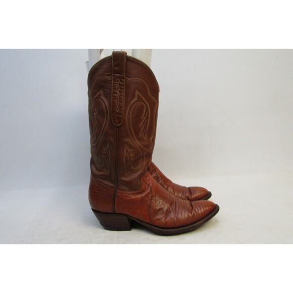 Cowtown Mens Size 9 D Brown Leather Lizard Cowboy Western Boots main image 5